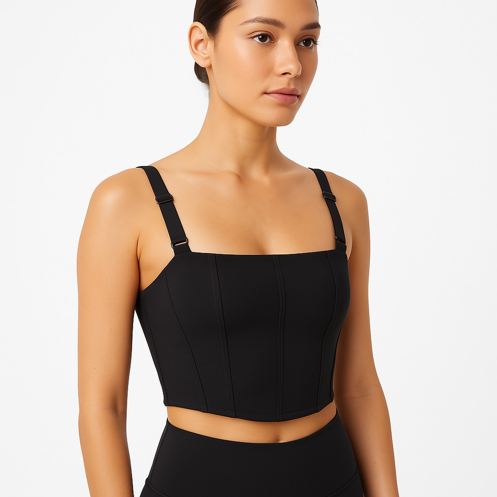 Alo Yoga NWT Top Womens Small Black Cropped Bustier Airlift‎ Corset Bra